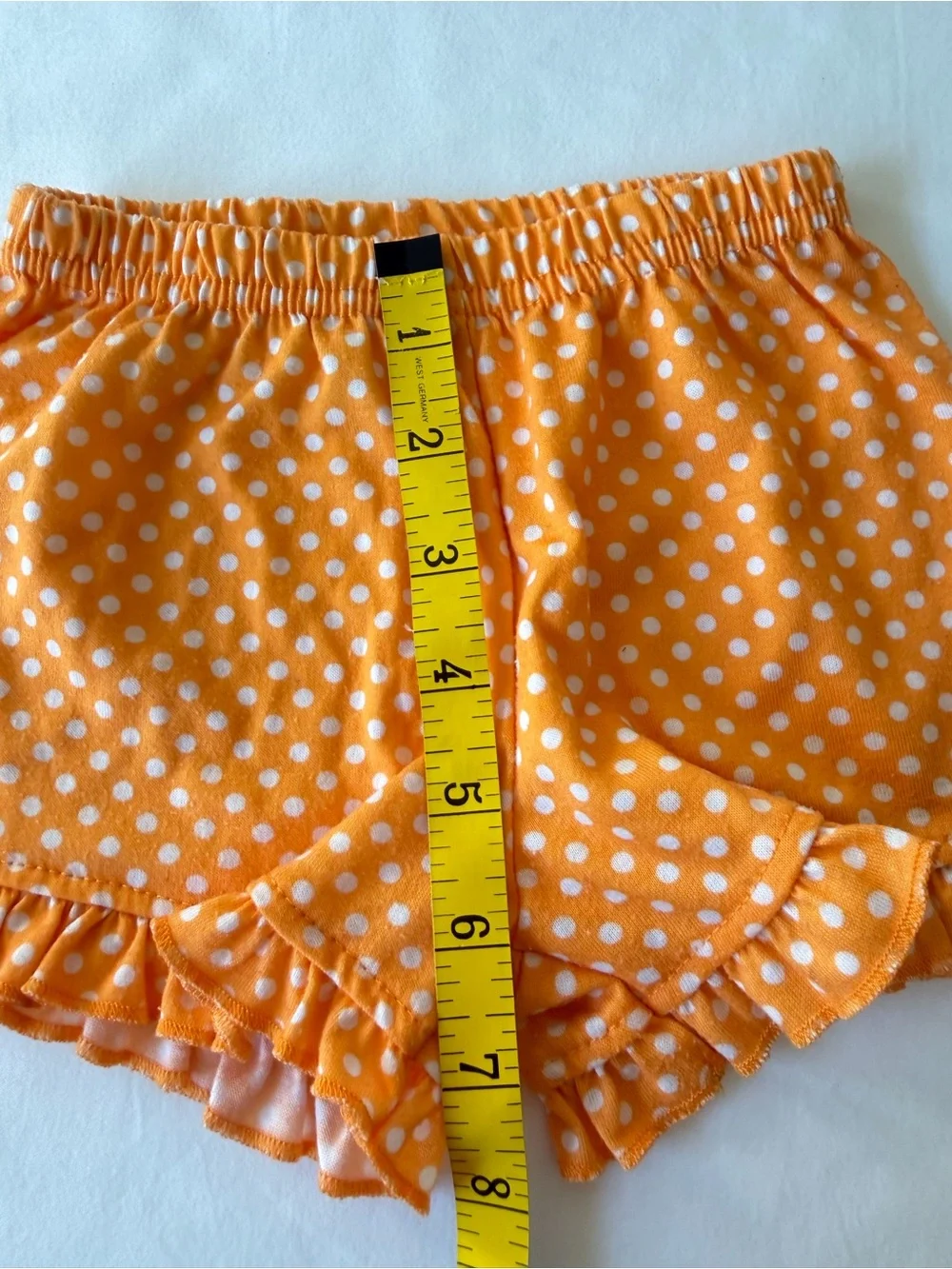 Just One You By Carter’s Orange w/ White Polka Dot Ruffled Shorts Size 12M